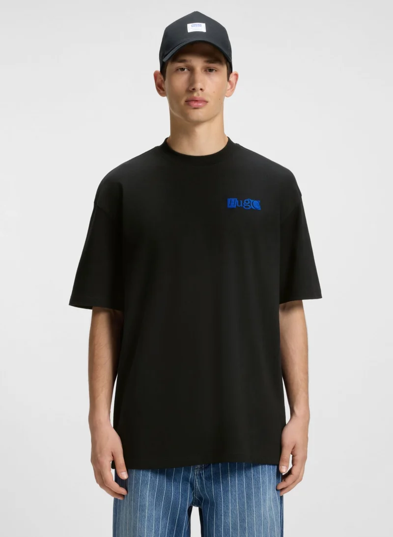 هوجو Cotton-jersey T-shirt with puff-print logo