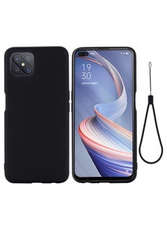 HuHa Case Cover For OPPO A92s / Reno4 Z 5G Pure Color Liquid Silicone Shockproof Full Coverage Case Black 