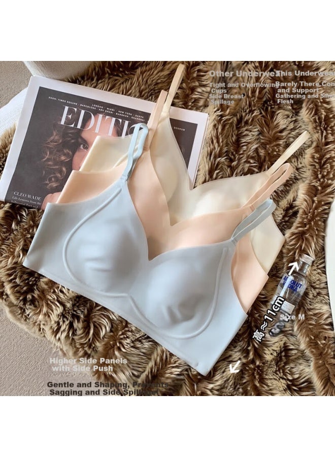 Kj Brand Pure French Style Rabbit Ear Lingerie Women's Bra Large Bust Minimizing Wireless Triangle Cup Premium Bra - Image 2