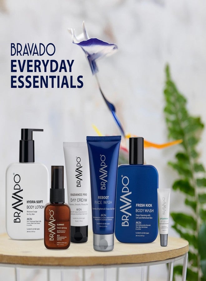 BRAVADO 5-in-1 Everyday Grooming Combo for Men | Face Wash + Body Wash + Body Lotion + Day Cream + Face Serum | Complete Skincare Routine | Value Pack - Image 2
