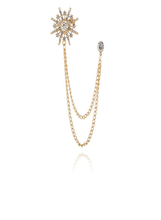 Frodete Collar Chain Pins for Men Women Pin with Hanging Chain Tassel Collar Brooch lapel pins for suits suit pin chains long Lapel Pin Business Suit Collar Bar Pin Gifts for Men Women - Image 1