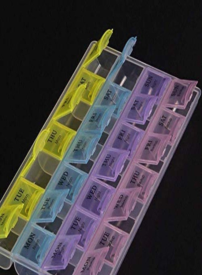 DeoDap Pill Case- 4 Row 28 Squares Weekly 7 Days Tablet Box Holder Medicine Storage Organizer Container - Image 4