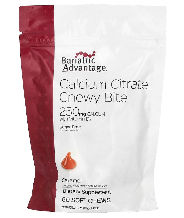 Bariatric Advantage Calcium Citrate Chewy Bite Sugar-Free Caramel 60 Soft Chews