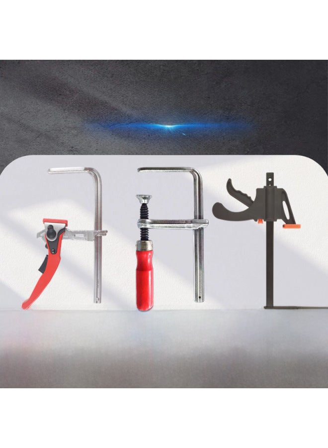 Tian Dasheng Work Woodworking Track Clamp Multi-functional Fixed G-clamp Pressed Tooth Quick F-clamp Hardware Tools-Specification Model:TDFG7 Plastic Handle Groove F Clamp 300*60 (lead Rod 13.5*6.5)  - Image 1