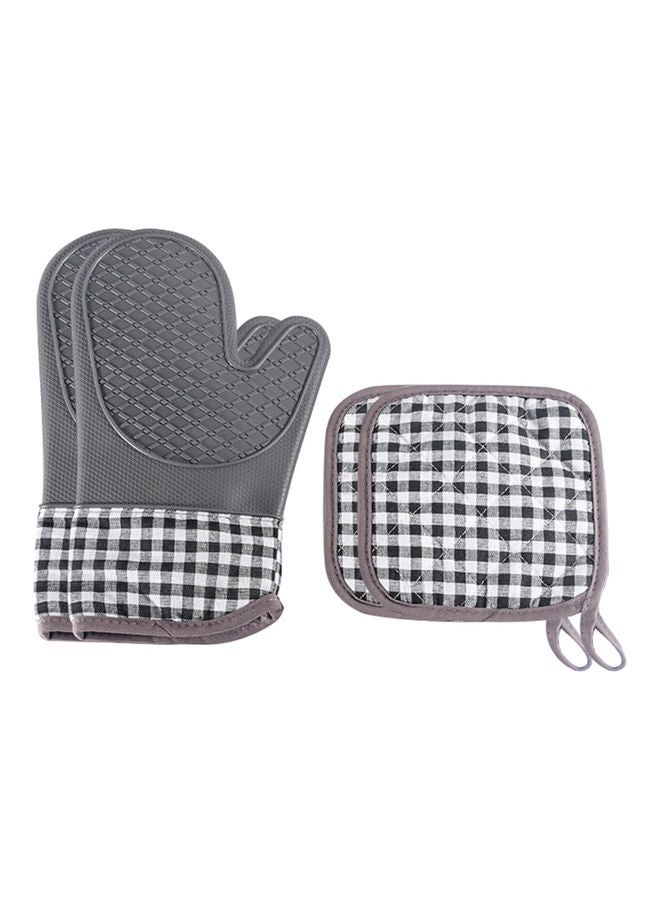 KHAJUL Microwave Silicone Baking Gloves Set, Heat Resistant, Non-Slip Design, Kitchen Use(Grey)  - Image 5