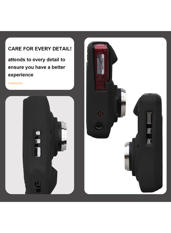 Silicone Case for KODAK PIXPRO FZ55 Digital Camera Soft Lightweight Protective Case Cover with Removable Lens Cover for KODAK FZ55 Accessories (Black) - Image 5