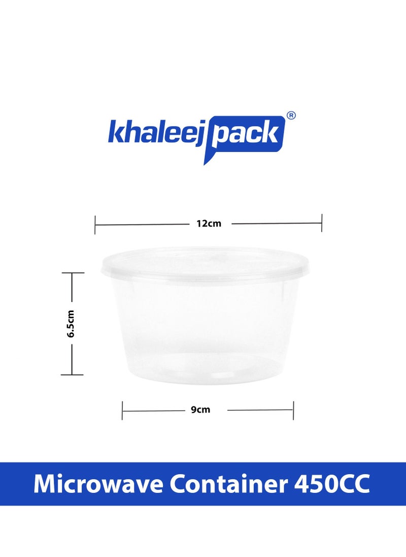 Khaleej Pack - Disposable Container With Lids Bowls For Food  Microwave Plastic Freezer Soup Pint Deli Round Containers 450 ml 10 PCS Kitchen Containers Storage Box Khaleej Pack - Image 1