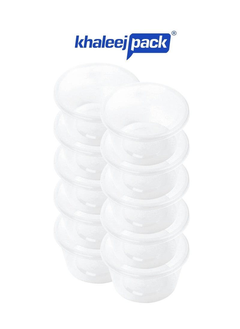 Khaleej Pack - Disposable Container With Lids Bowls For Food  Microwave Plastic Freezer Soup Pint Deli Round Containers 450 ml 10 PCS Kitchen Containers Storage Box Khaleej Pack - Image 1