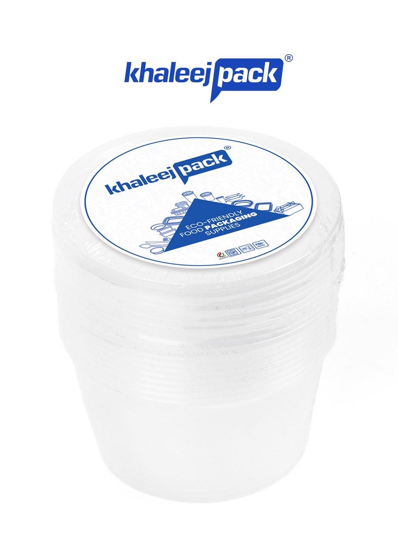 Khaleej Pack - Disposable Container With Lids Bowls For Food  Microwave Plastic Freezer Soup Pint Deli Round Containers 450 ml 10 PCS Kitchen Containers Storage Box Khaleej Pack - Image 1