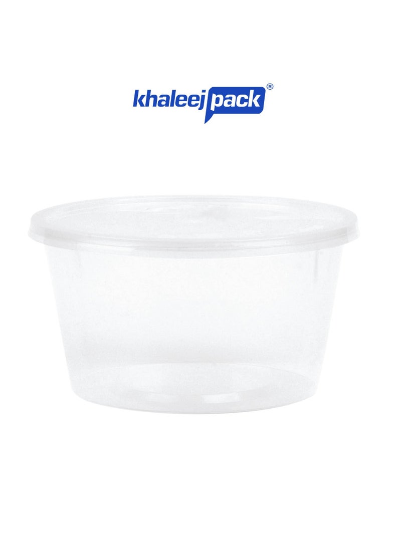 Khaleej Pack - Disposable Container With Lids Bowls For Food  Microwave Plastic Freezer Soup Pint Deli Round Containers 450 ml 10 PCS Kitchen Containers Storage Box Khaleej Pack - Image 1