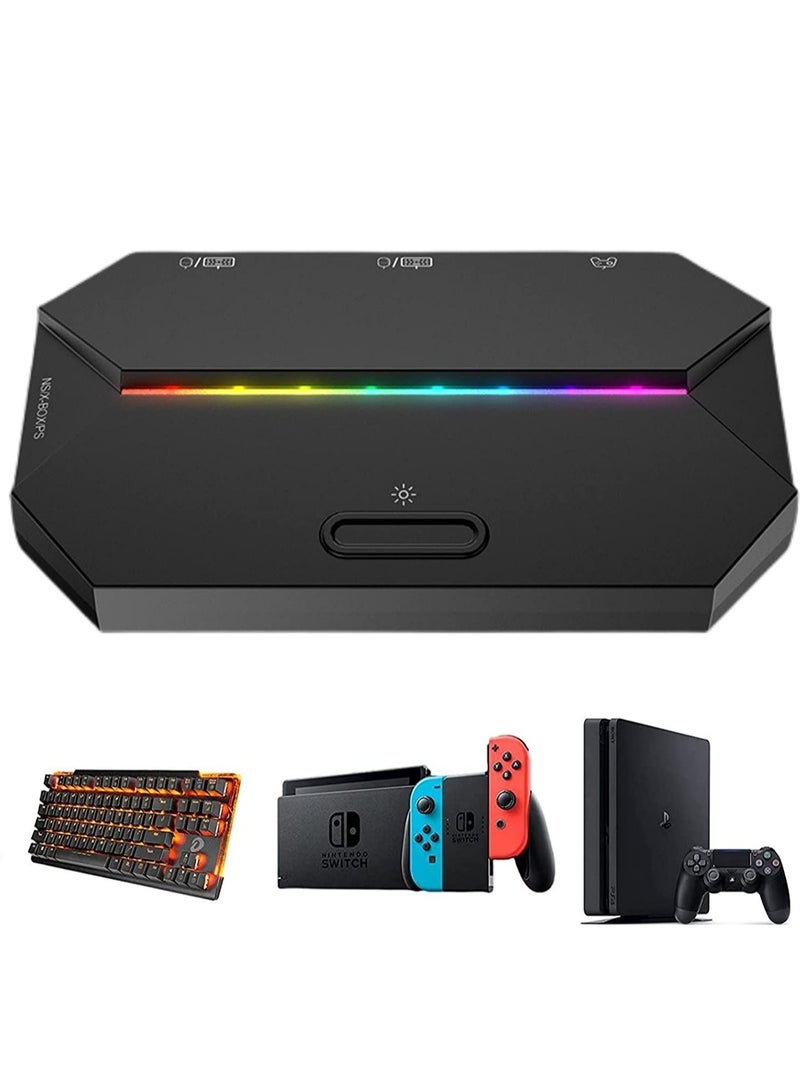 محول مفاتيح الفأرة DMG، لوحة Type-C USB، LED، تحويل ينطبق على PS4، Xbox One و 360 نينتندو، PS3(أسود) - Image 2