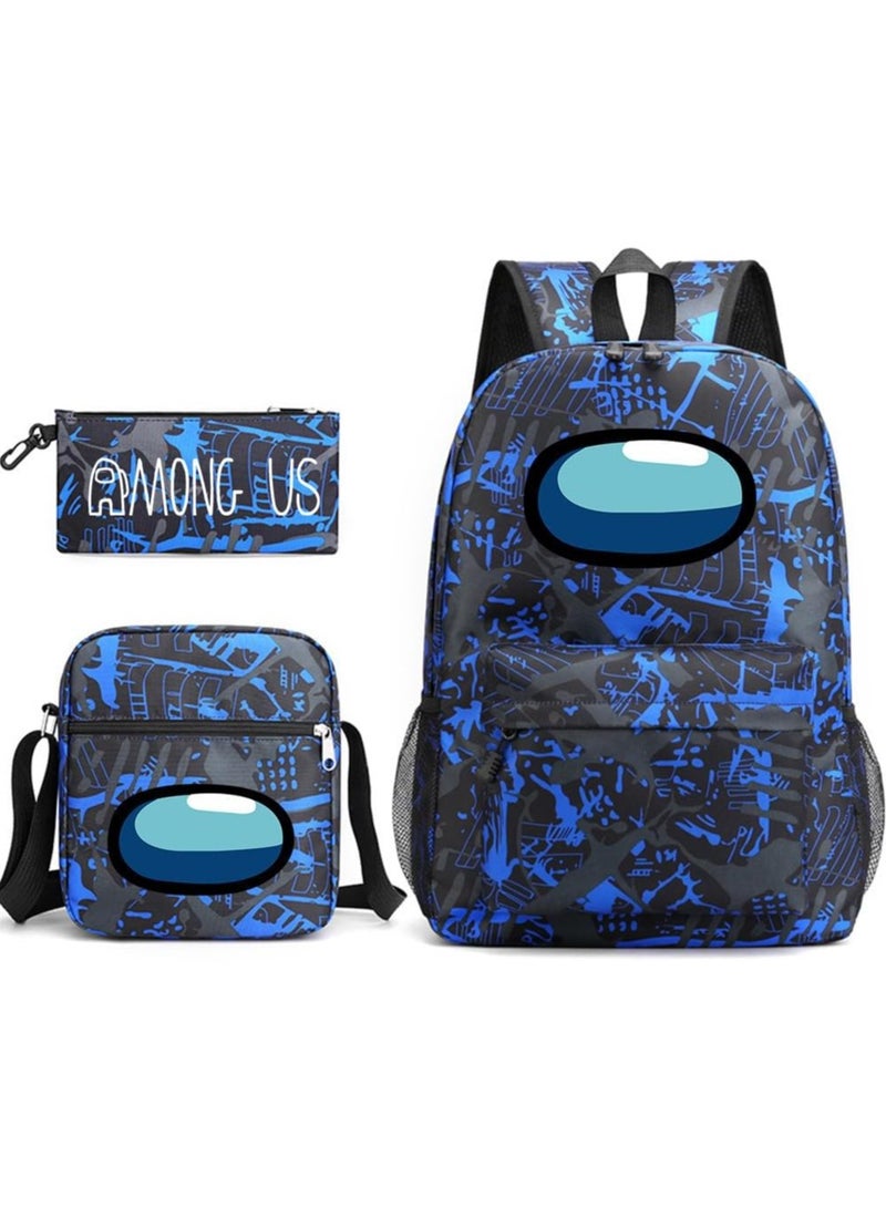 عام 3 قطعة حقيبة ظهر للألعاب مجموعة ، بيننا حقيبة المدرسة ، سعة كبيرة حقيبة ظهر غير رسمية مع حقيبة الغداء و مقلمة للبنين بنات الطلاب
