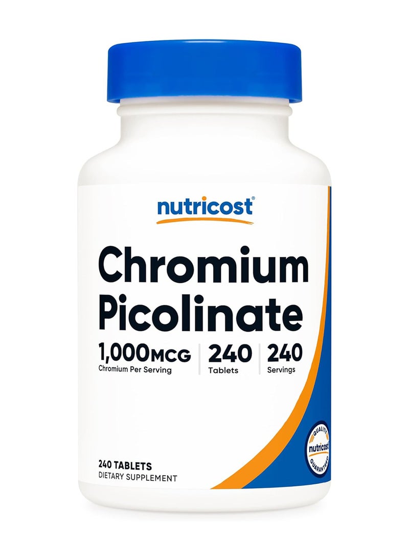 Nutricost - Chromium 1000 Mcg 240 Tablets Gluten Free Nongmo - Image 1