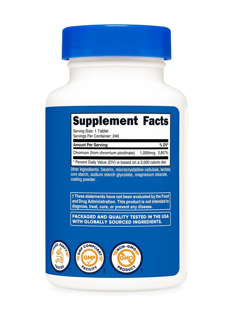 Nutricost - Chromium 1000 Mcg 240 Tablets Gluten Free Nongmo - Image 1