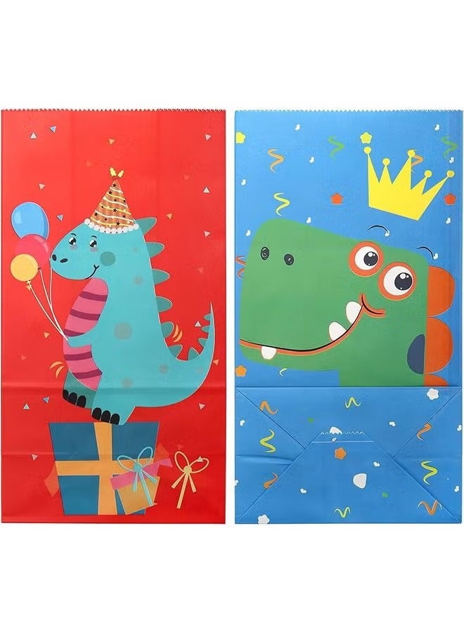 XiuWoo 20Pcs Dinosaur Pattern Party Bag Gifts And Treats Paper Bags with 24 Pieces Stickers - Image 5