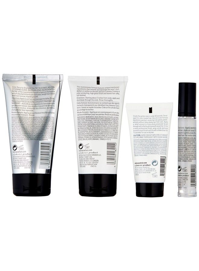 Color Wow مجموعة Color Wow Quick Frizz Fixes للسفر تتضمن شامبو وبلسم وكريم تصفيف الشعر One Minute Transformation وPop & Lock Frizz Control ومصل اللمعان. أفضل علاج للتحكم في التجعد. - Image 2