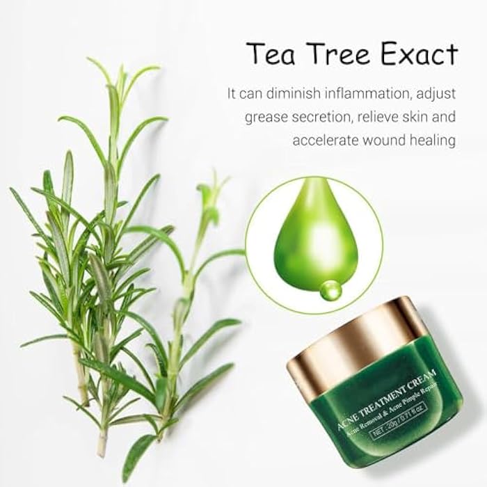 Grospe Tea Tree Cream Face Moisturizer for Oily Skin, Tea Tree Oil for Acne, Moisturizing Face Cream for Women & Men, Tea Tree Oil for Skin For All Skin Types 0.71 fl.oz - Image 4
