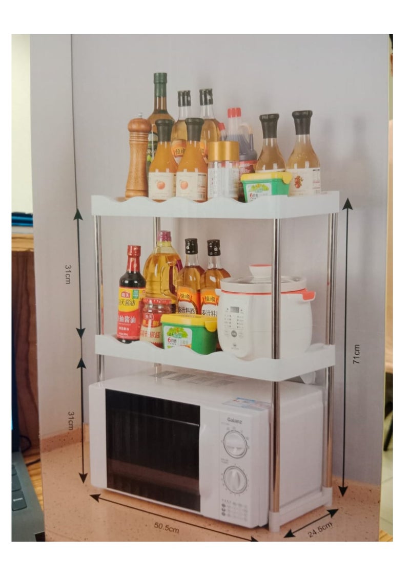 BAIG 2-Tier Multi-functional Kitchen Storage Shelf Rack Microwave Oven Shelving Unit  - Image 2