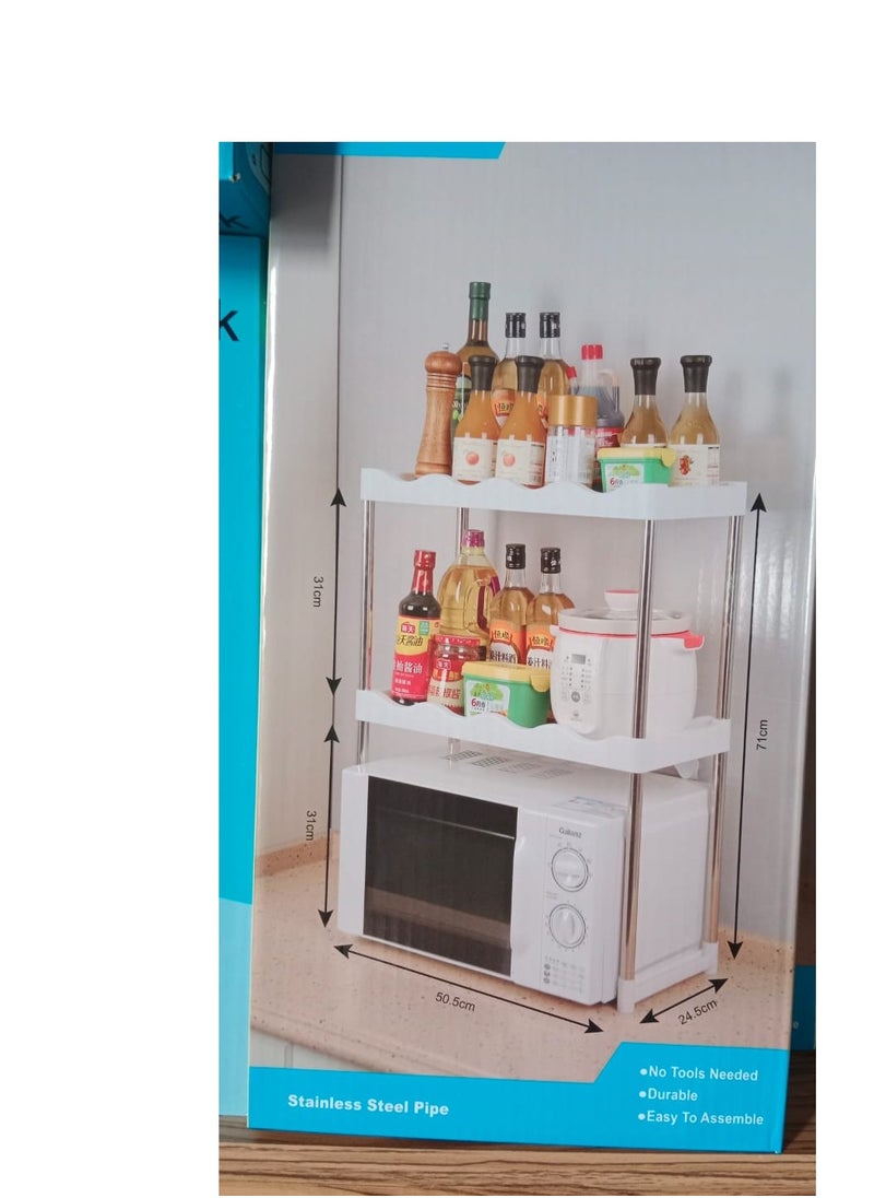 BAIG 2-Tier Multi-functional Kitchen Storage Shelf Rack Microwave Oven Shelving Unit  - Image 3