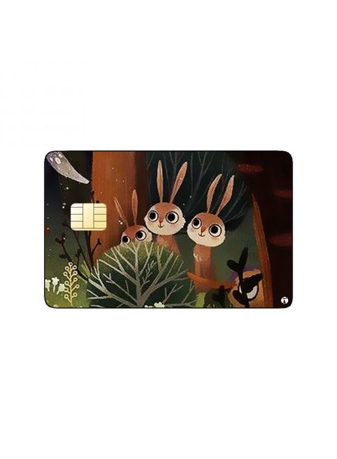RKN PRINTED BANK CARD STICKER Cute Forest Animals Drawing - Image 2