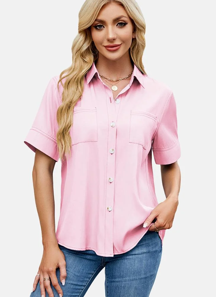 يونيكي Pink Plain Regular Fit Shirt