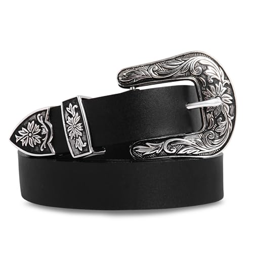 trysco®, Pure Genuine Leather, Girls/Women Multi Purpose Belt (Waist Size -34") (width 23MM) (Black) - Image 2
