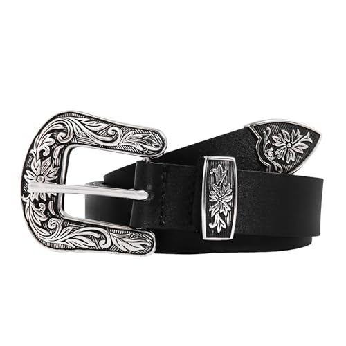 trysco®, Pure Genuine Leather, Girls/Women Multi Purpose Belt (Waist Size -34") (width 23MM) (Black) - Image 1