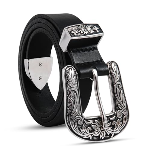 trysco®, Pure Genuine Leather, Girls/Women Multi Purpose Belt (Waist Size -34") (width 23MM) (Black) - Image 3