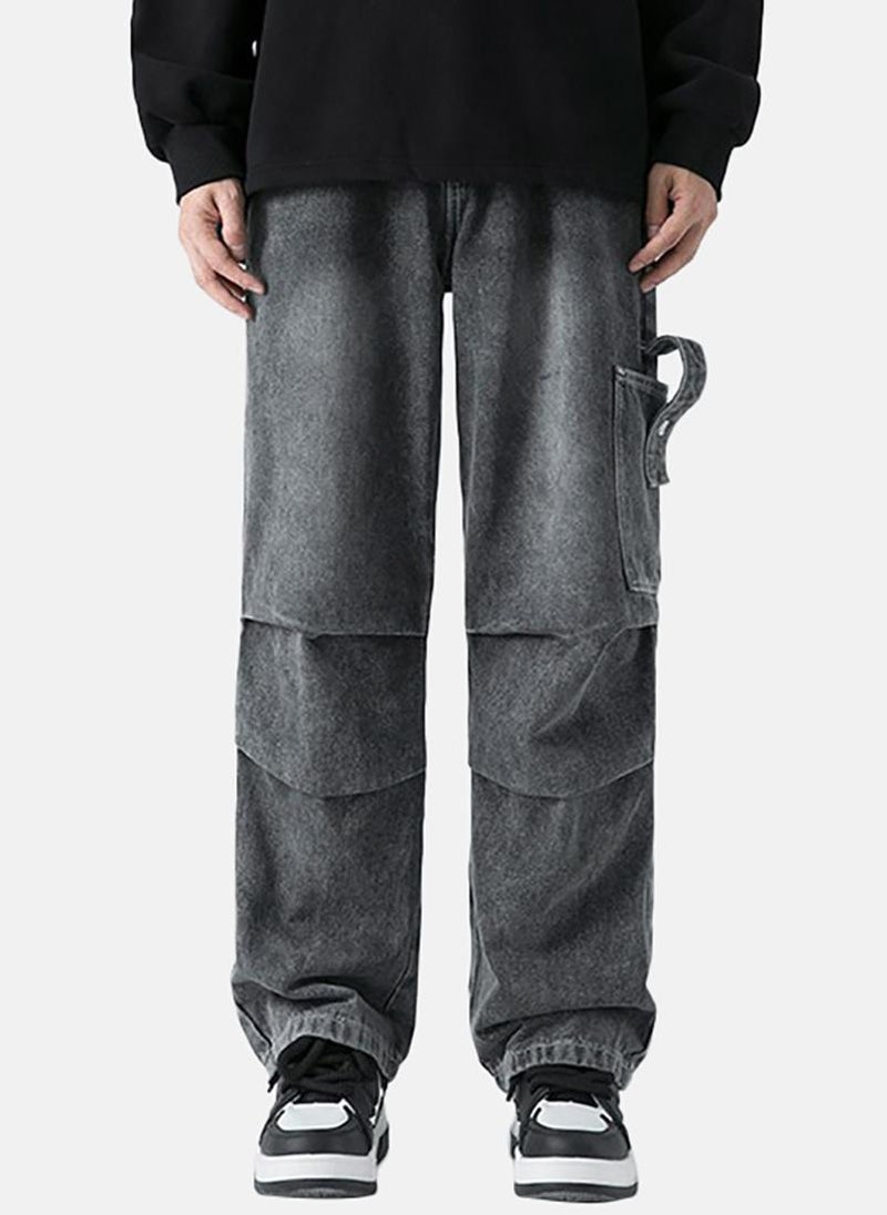 يونيكي Grey Solid Low Rise Relaxed Fit Jeans - Image 1