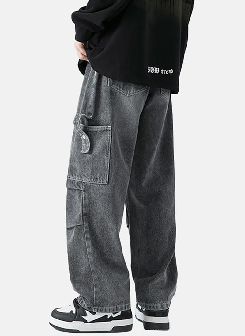 يونيكي Grey Solid Low Rise Relaxed Fit Jeans - Image 4