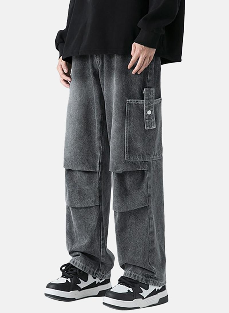 يونيكي Grey Solid Low Rise Relaxed Fit Jeans - Image 3