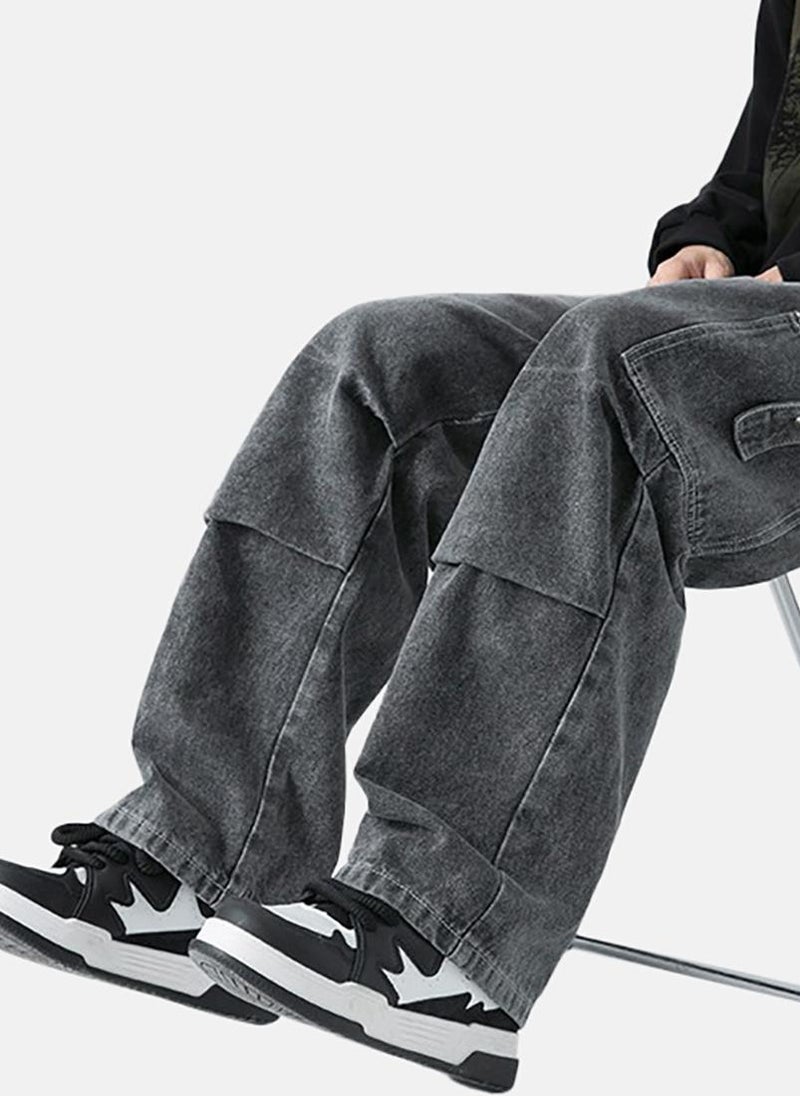 يونيكي Grey Solid Low Rise Relaxed Fit Jeans - Image 5