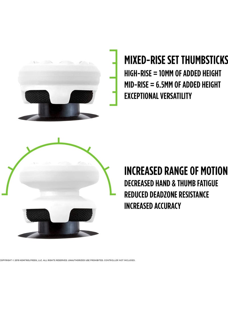 FPS Freek Galaxy White for Playstation 4 (PS4) and Playstation 5 (PS5) | Performance Thumbsticks | 1 High-Rise, 1 Mid-Rise | White - Image 4