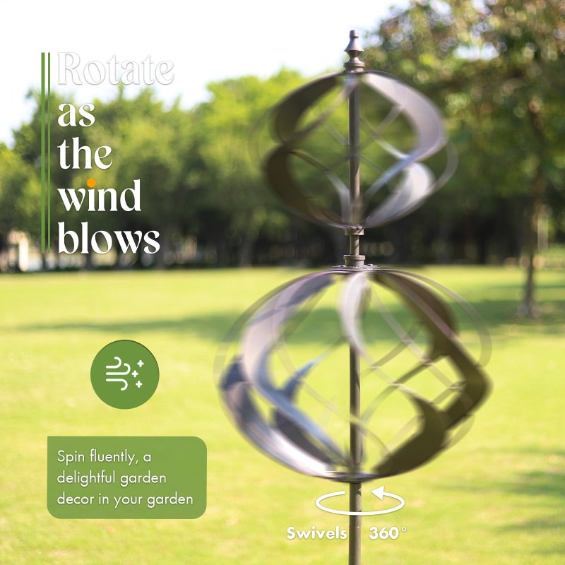 Winwindspinner Wind Spinners Outdoor Metal - Large Kinetic Wind Spinner for Yard Garden, Windmills Lawn Ornament DÃ©cor for Lawn Patio (Height 84") - Image 3