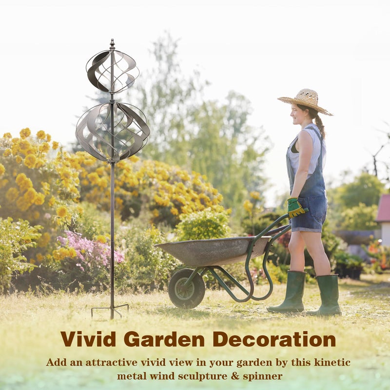 Winwindspinner Wind Spinners Outdoor Metal - Large Kinetic Wind Spinner for Yard Garden, Windmills Lawn Ornament DÃ©cor for Lawn Patio (Height 84") - Image 5