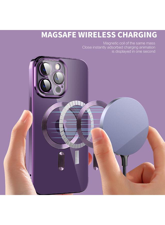 Zaboon Case For iPhone 12 Pro CD Texture Plating TPU MagSafe Phone Case with Lens Film - Image 3