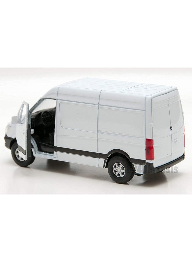 Kinsmart KiNSMART 2019 Mercedes-Benz Sprinter Cargo Van White 1:48 O Scale Die Cast Metal Model Toy Car w/Pullback Action  - Image 2