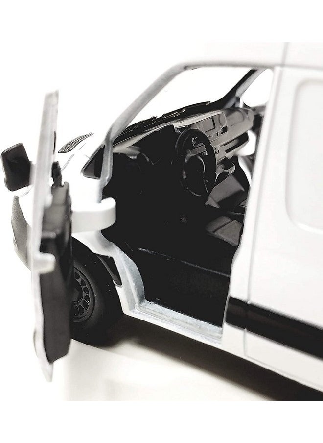 Kinsmart KiNSMART 2019 Mercedes-Benz Sprinter Cargo Van White 1:48 O Scale Die Cast Metal Model Toy Car w/Pullback Action  - Image 3