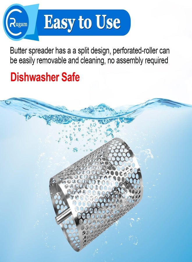 Rugam Stainless Steel Butter Wheel Butter Roller for Griddle Flat Top, Even Spread No Drip Butter Spreader, Ideal for BBQ Camping Burgers Buns and Outdoor Cooking - Image 4