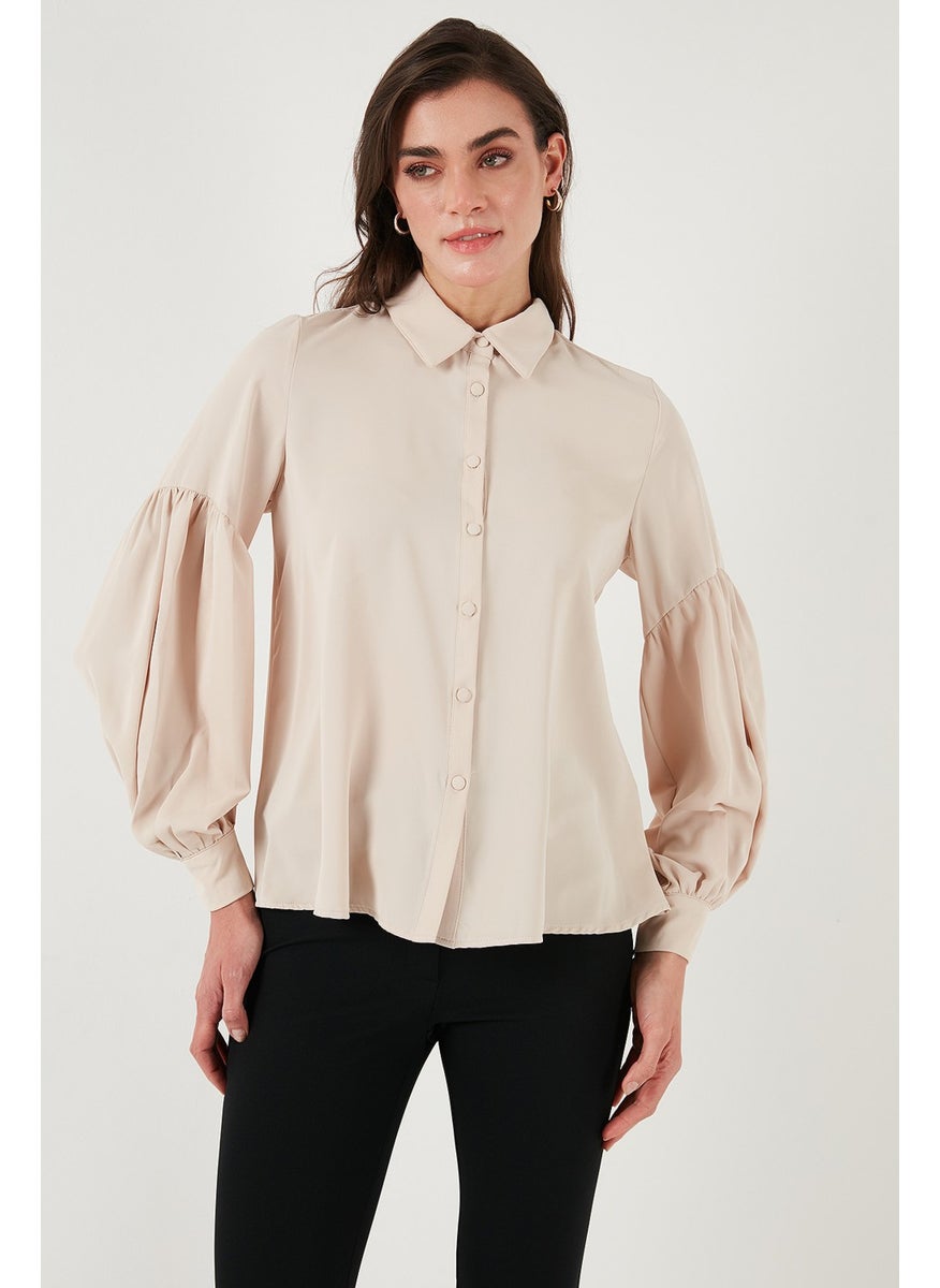 Regular Fit Stitch Detailed Plain Collar Balloon Sleeve Shirt Women's Shirt 611GO00003 - pzsku/ZB7CF7A963269140DB10EZ/45/_/1741264750/707de09d-2b6a-4f62-8766-ecc7fb55afc4