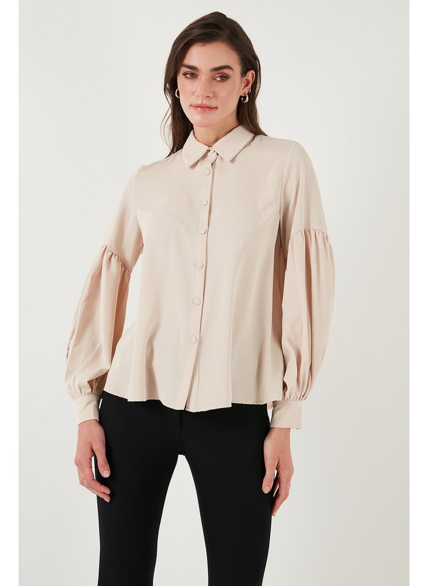 Regular Fit Stitch Detailed Plain Collar Balloon Sleeve Shirt Women's Shirt 611GO00003 - pzsku/ZB7CF7A963269140DB10EZ/45/_/1741264758/71854d3b-12bf-4e05-a064-a00de621508c