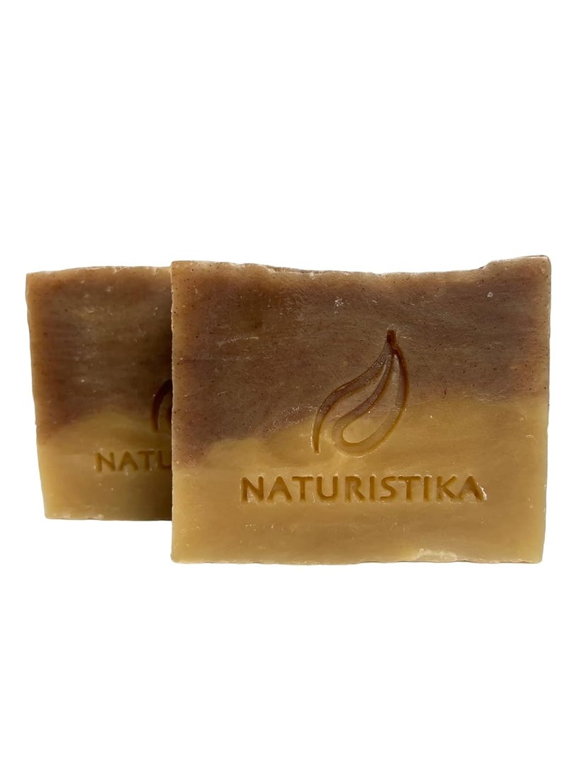 Naturistika Cinnamon Honey Handmade Soap Bars Moisturizing bar Soaps made with Beeswax Cinnamon and Honey  Gentle bar Soap for all Bath Body and Face bar Soap Jabon de Canela  2 Pack 35 Oz ea 