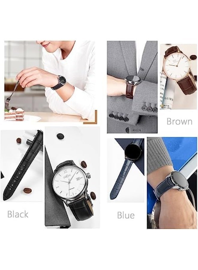 Genuine Leather Alligator Grain Watch Band Women Men Quick Release Bands Vintage Classic Wristbands Replacement Strap for 18mm 19mm 20mm 21mm 22mm 24mm - Image 5
