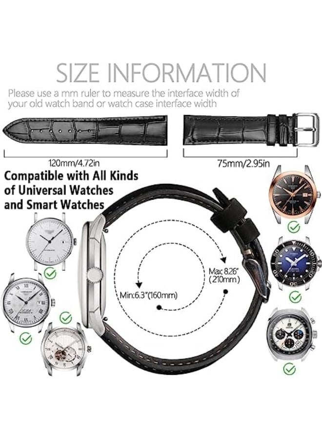 Genuine Leather Alligator Grain Watch Band Women Men Quick Release Bands Vintage Classic Wristbands Replacement Strap for 18mm 19mm 20mm 21mm 22mm 24mm - Image 4