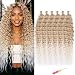 MAYSA Ocean Wave Crochet Hair Blonde 30nch Curly Braiding Hair Wavy Synthetic Ombre Crochet Hair 6Packs #18/56c Blond mix Platinum - Image 2