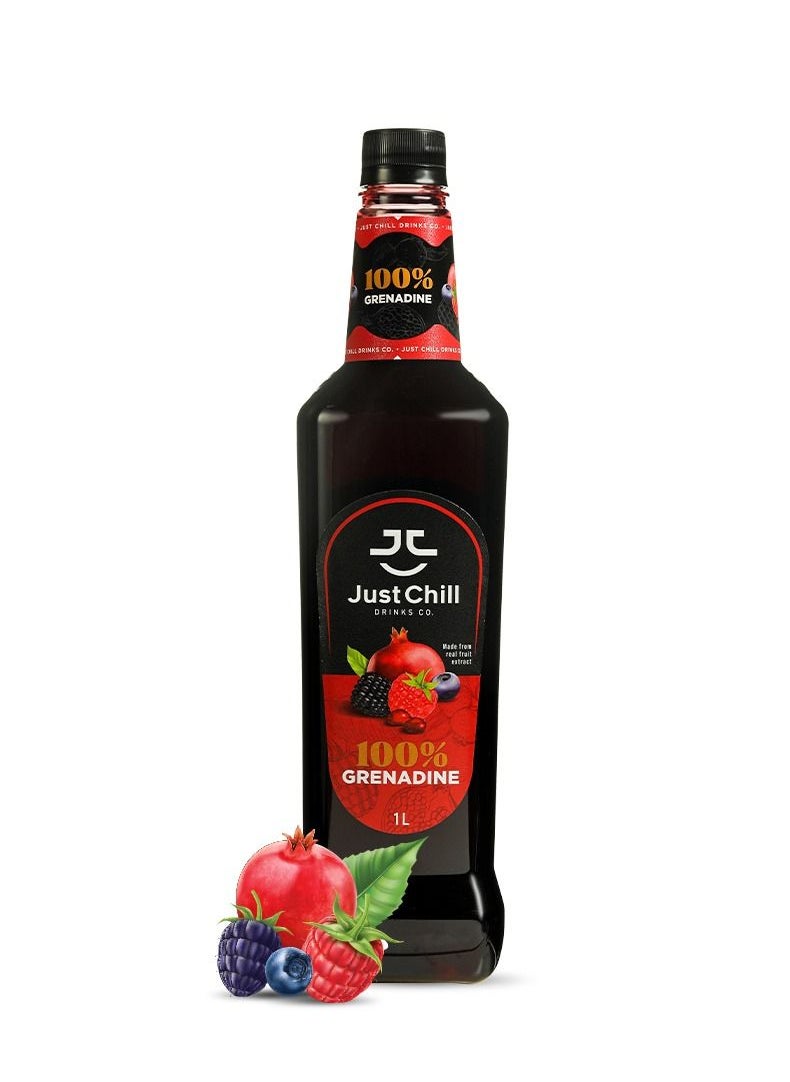 Just Chill Drinks Co. - Grenadine Syrup Made From 100% Real Fruit Extract 1 Litre - Image 1