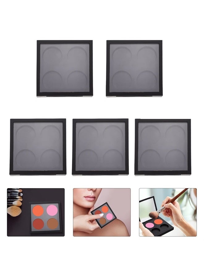Beaupretty Lurrose Metal Tray 5 Pcs Empty Magnetic Makeup Containers Eyeshadow Plates with 4Grids Cosmetics Storage Organizer for Eyeshadow Lipstick Blush Powder Pigment Makeup Pallet - Image 2
