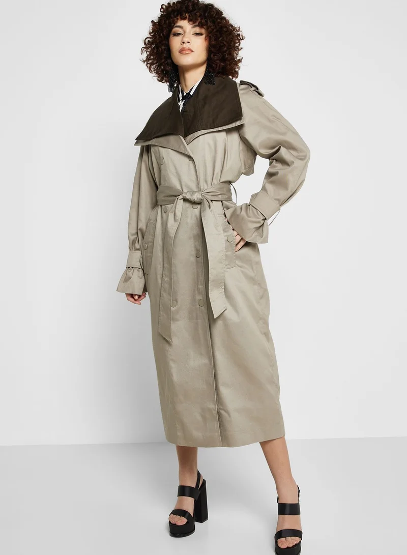TOPSHOP Pocket Detail Longline Coat