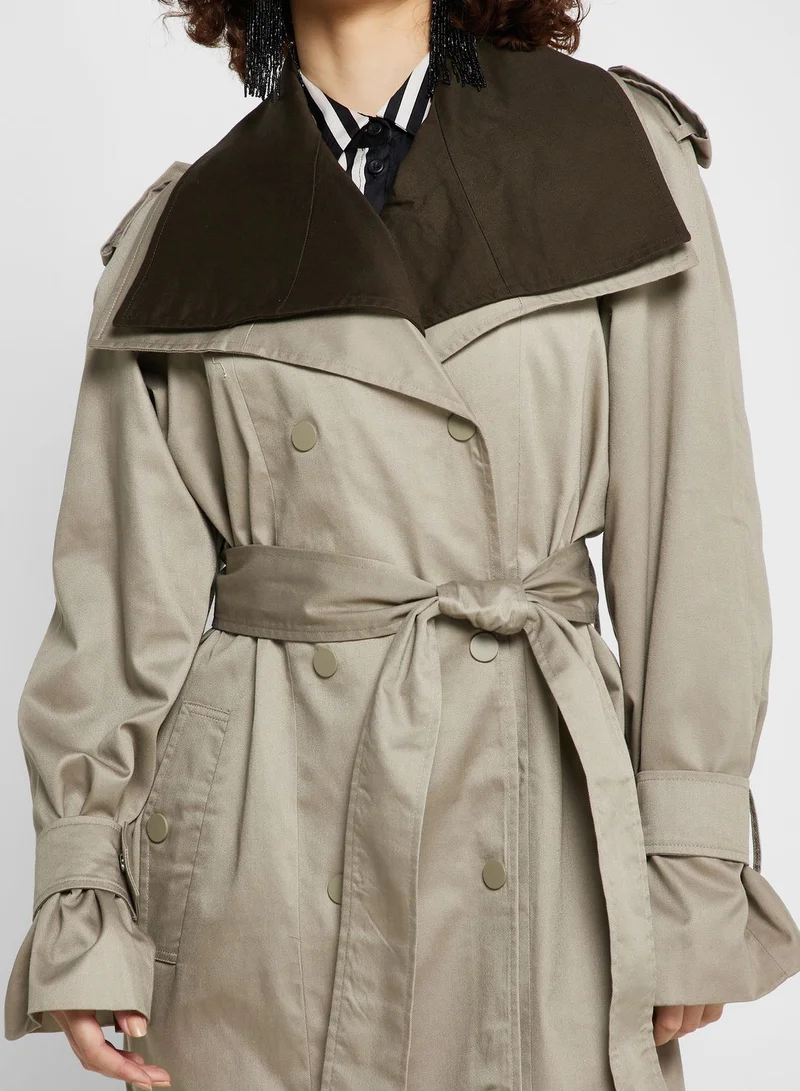 TOPSHOP Pocket Detail Longline Coat