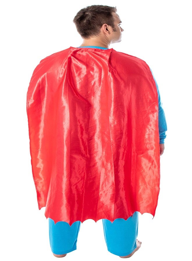 INTIMO DC Comics Men's Superman Classic Superhero Costume Raglan Shirt And Pants Pajama Set with Detachable Cape, Classic Superman, L - Image 3